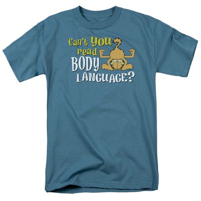 Garfield Body Language Mens T Shirt Slate Retro Pop Classics