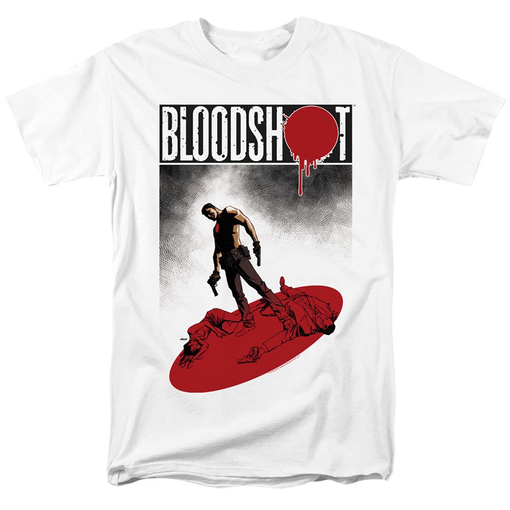 Bloodshot Gun Down Mens T Shirt White Retro Pop Classics
