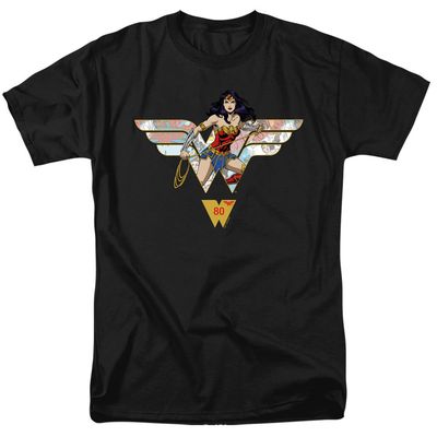 Wonder Woman Ww 80Th Collage Logo Mens T Shirt Black Retro Pop Classics