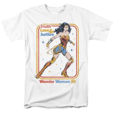 Wonder Woman 84 Retro Justice 84 Mens T Shirt White Retro Pop Classics