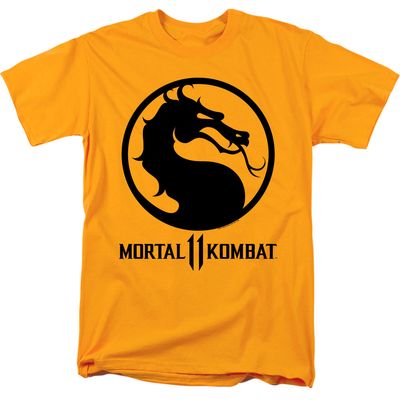 Mortal Kombat 11 Dragon Logo Mens T Shirt Gold Retro Pop Classics