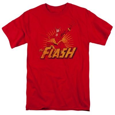 The Flash Rough Distress Mens T Shirt Red Retro Pop Classics