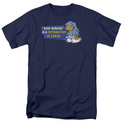 Garfield Contradicition in Terms Mens T Shirt Navy Blue Retro Pop Classics