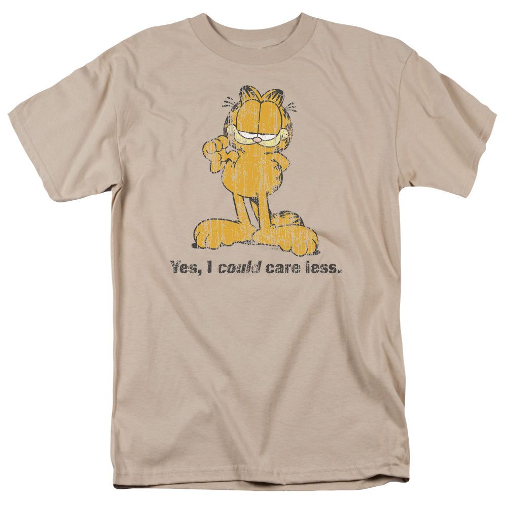 Garfield Yes I Could Care Less Mens T Shirt Sand Retro Pop Classics