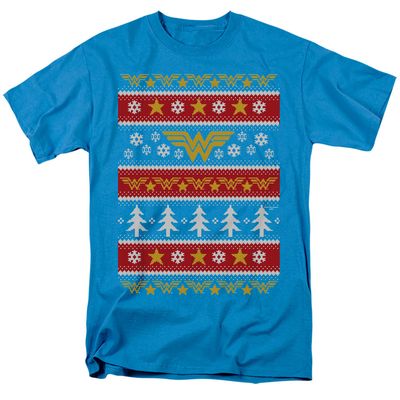 Dc Wonder Woman Wonder Woman Christmas Sweater Mens T Shirt Turquoise Retro Pop Classics