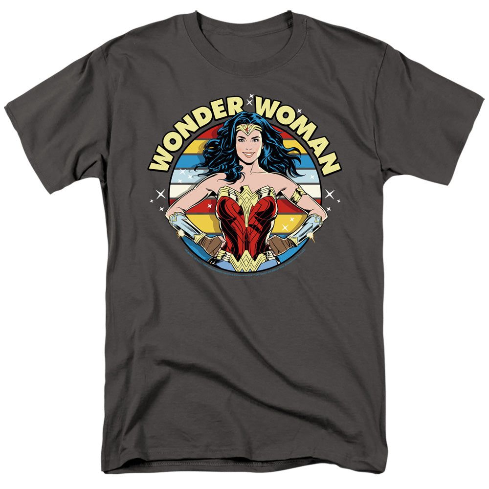 Wonder Woman 84 Woman Of Wonder Mens T Shirt Charcoal Retro Pop Classics