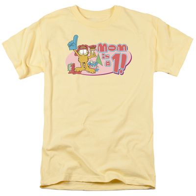 Garfield Mom Number One Mens T Shirt Yellow Retro Pop Classics