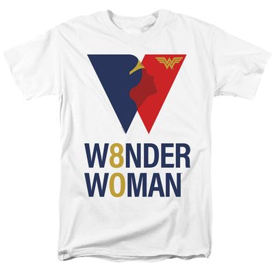 Wonder Woman Ww 80Th Logo Mens T Shirt White Retro Pop Classics