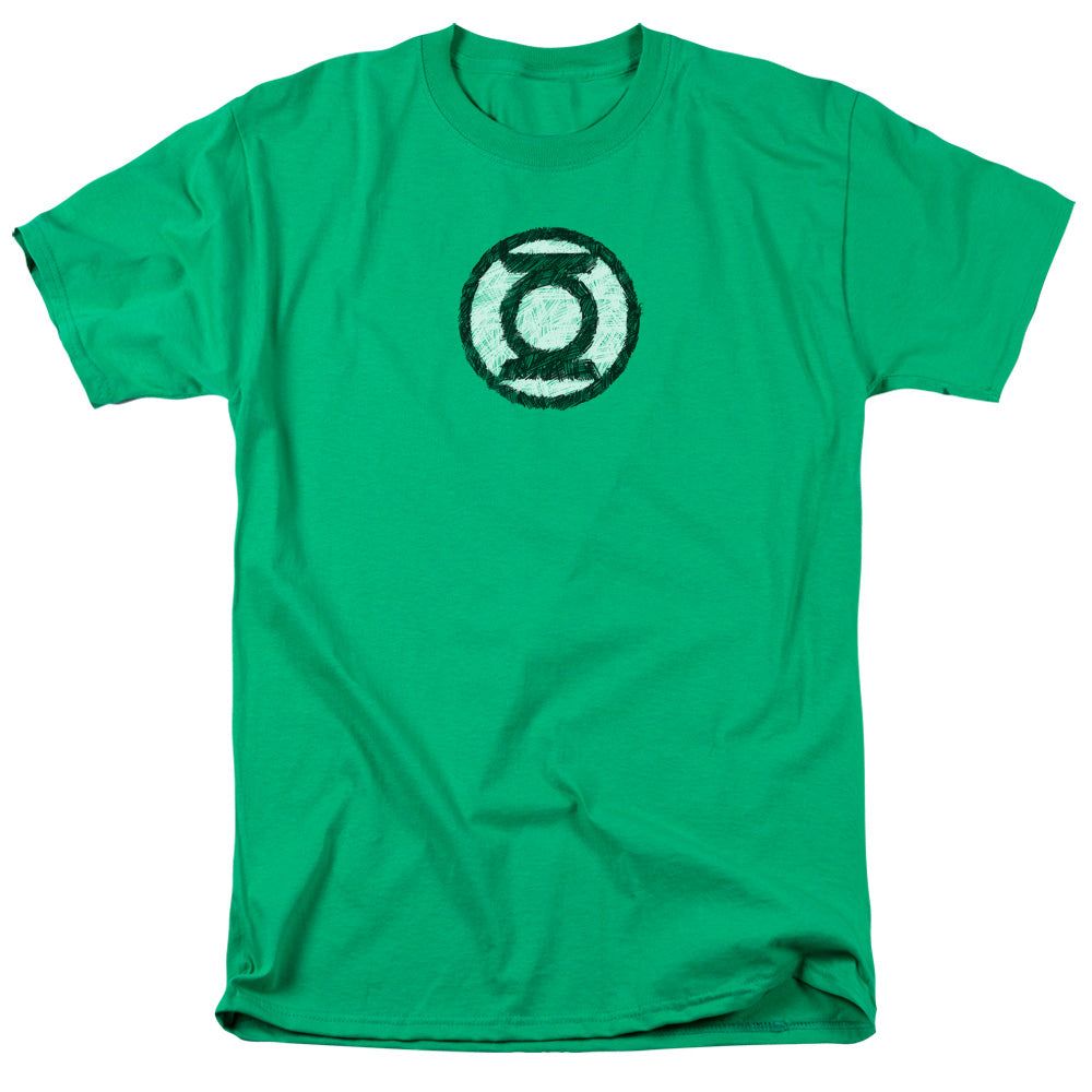 Green Lantern Scribble Lantern Logo Mens T Shirt Kelly Green Retro Pop Classics
