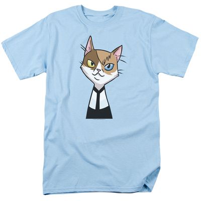 Doctor Mirage Cat Cosplay Mens T Shirt Light Blue Retro Pop Classics