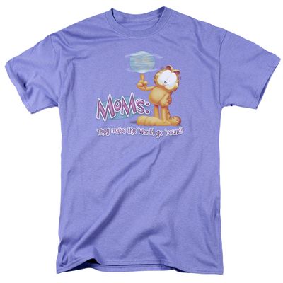 Garfield Make World Go Around Mens T Shirt Lavender Retro Pop Classics