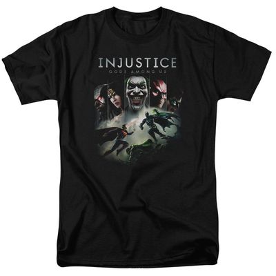 Injustice Gods Among Us Key Art Mens T Shirt Black Retro Pop Classics