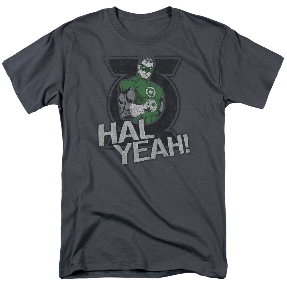 Green Lantern Hal Yeah Mens T Shirt Charcoal Retro Pop Classics