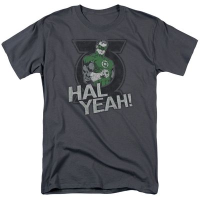 Green Lantern Hal Yeah Mens T Shirt Charcoal Retro Pop Classics