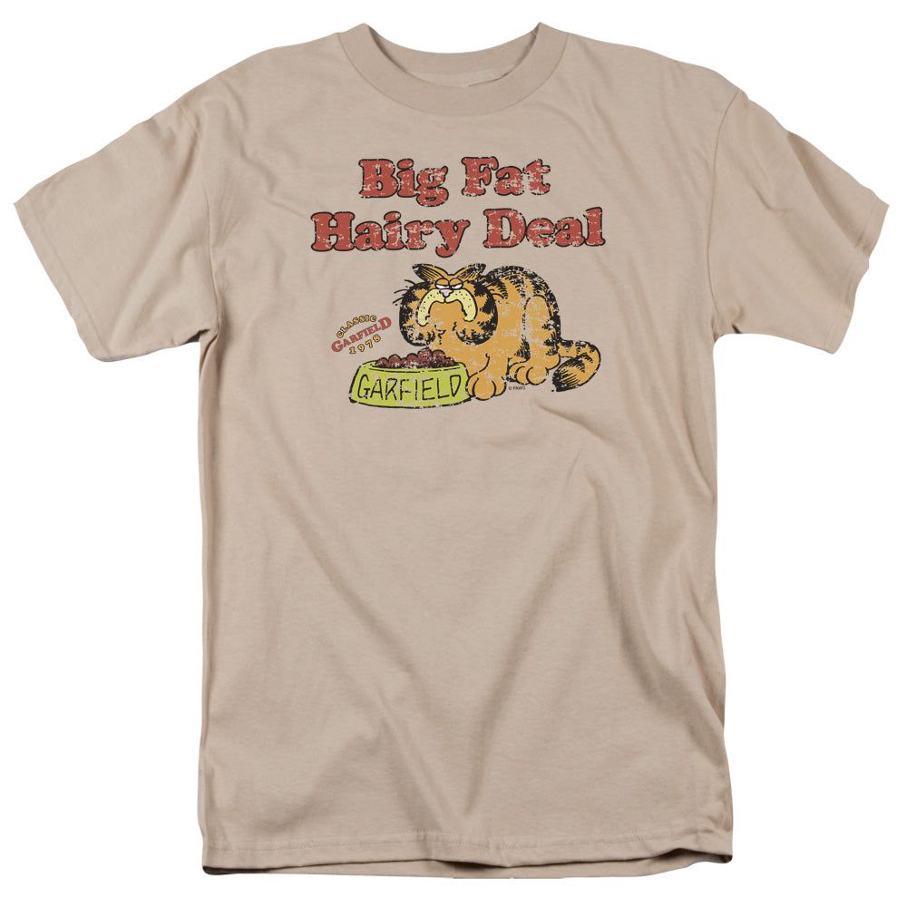 Garfield Big Fat Hairy Deal Mens T Shirt Sand Retro Pop Classics