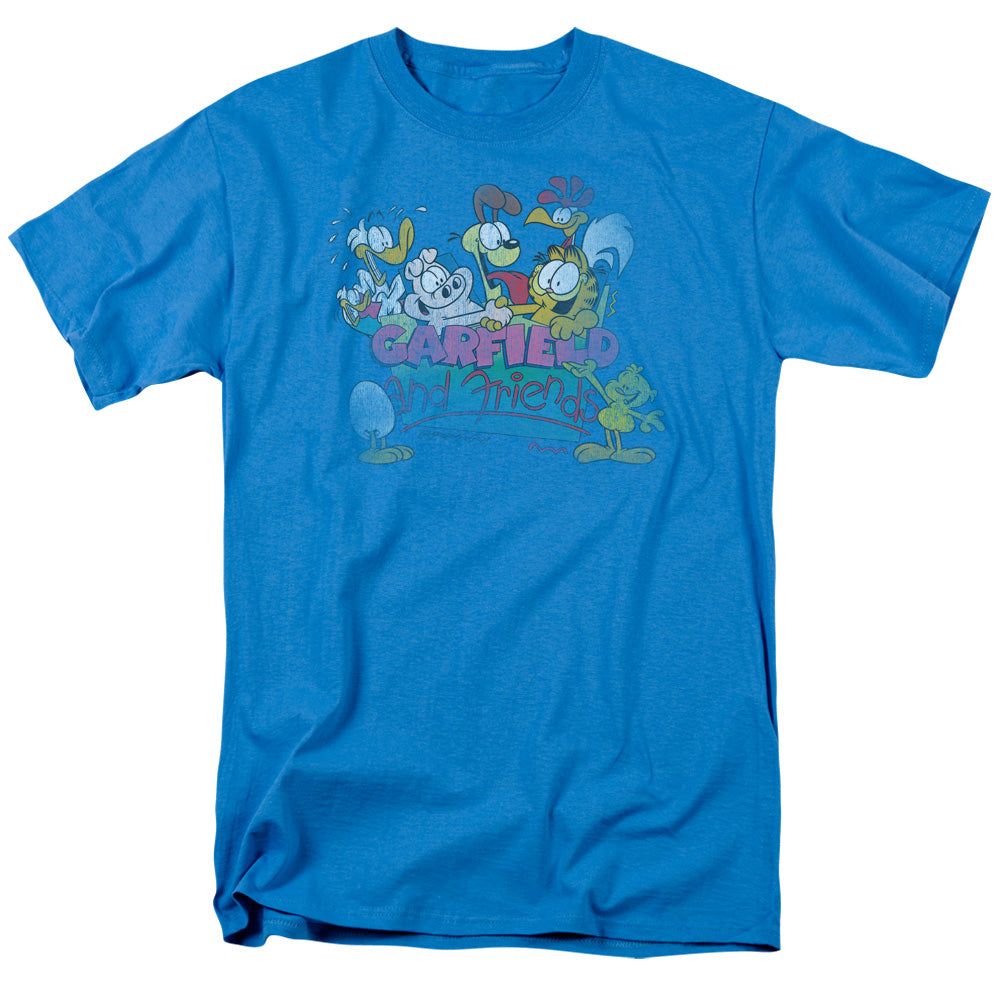 Garfield and Friends Mens T Shirt Turquoise Retro Pop Classics
