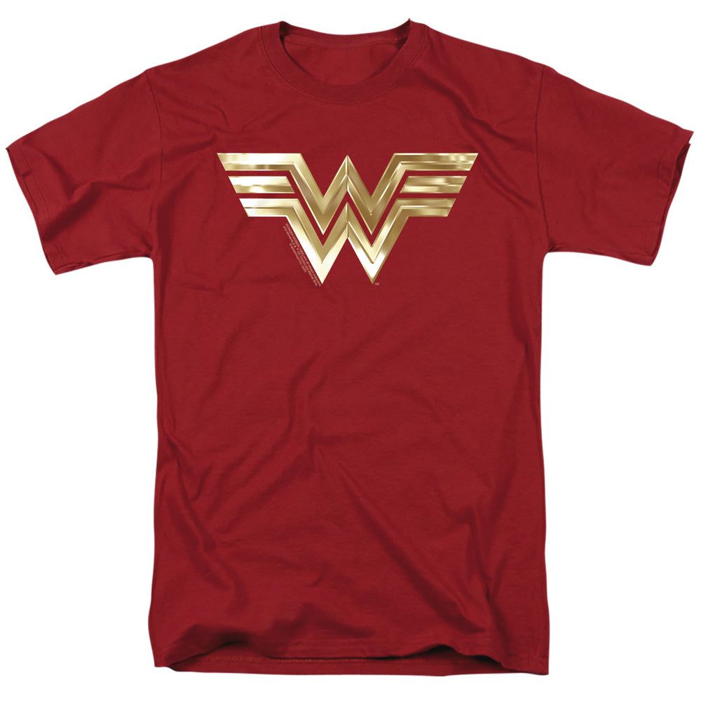 Wonder Woman 84 Golden Logo Mens T Shirt Cardinal Retro Pop Classics