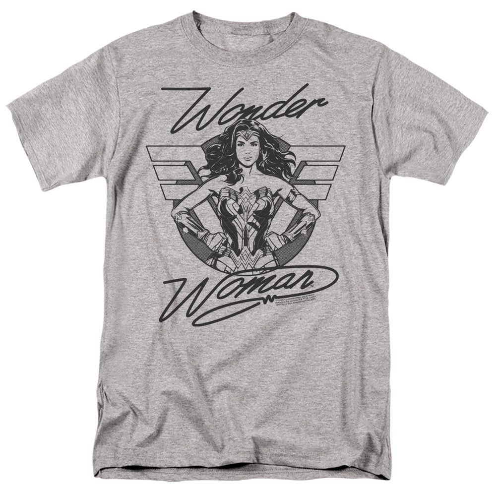 Wonder Woman 84 Determined Wonder Mens T Shirt Athletic Heather Retro Pop Classics
