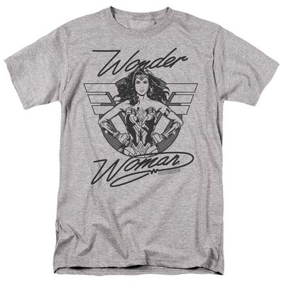 Wonder Woman 84 Determined Wonder Mens T Shirt Athletic Heather Retro Pop Classics