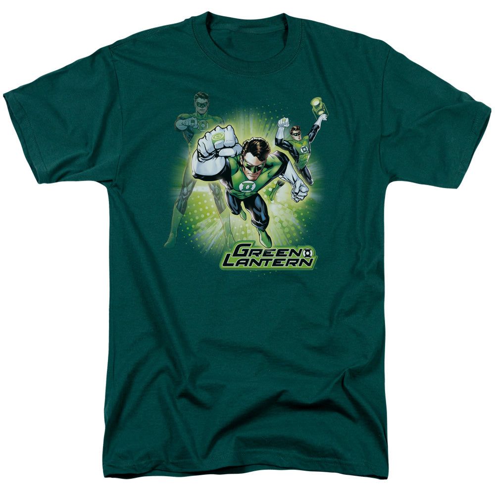 Green Lantern Lantern Burst Mens T Shirt Hunter Green Retro Pop Classics