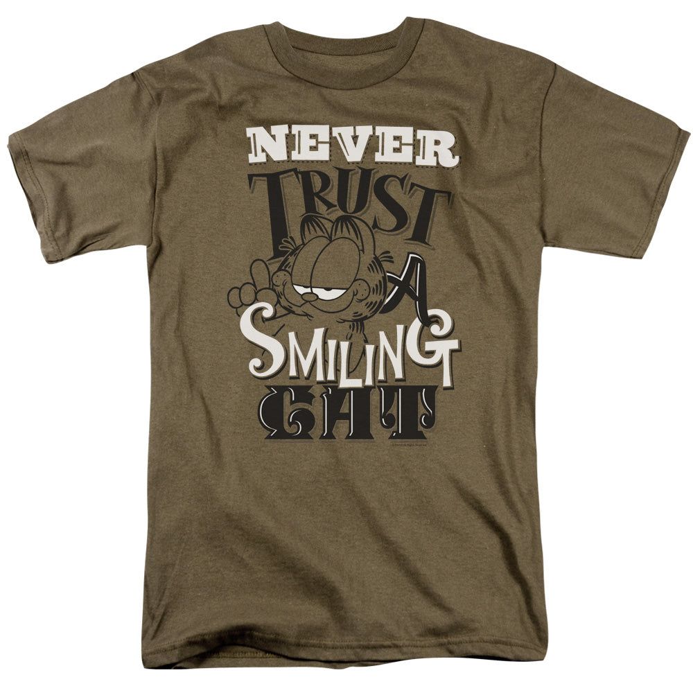 Garfield Never Trust Mens T Shirt Safari Green Retro Pop Classics