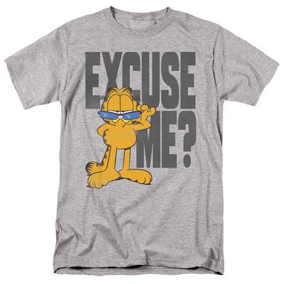 Garfield Excuse Me? Mens T Shirt Athletic Heather Retro Pop Classics