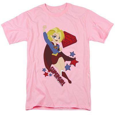 Dc Superhero Girls Supergirl Mens T Shirt Pink Retro Pop Classics