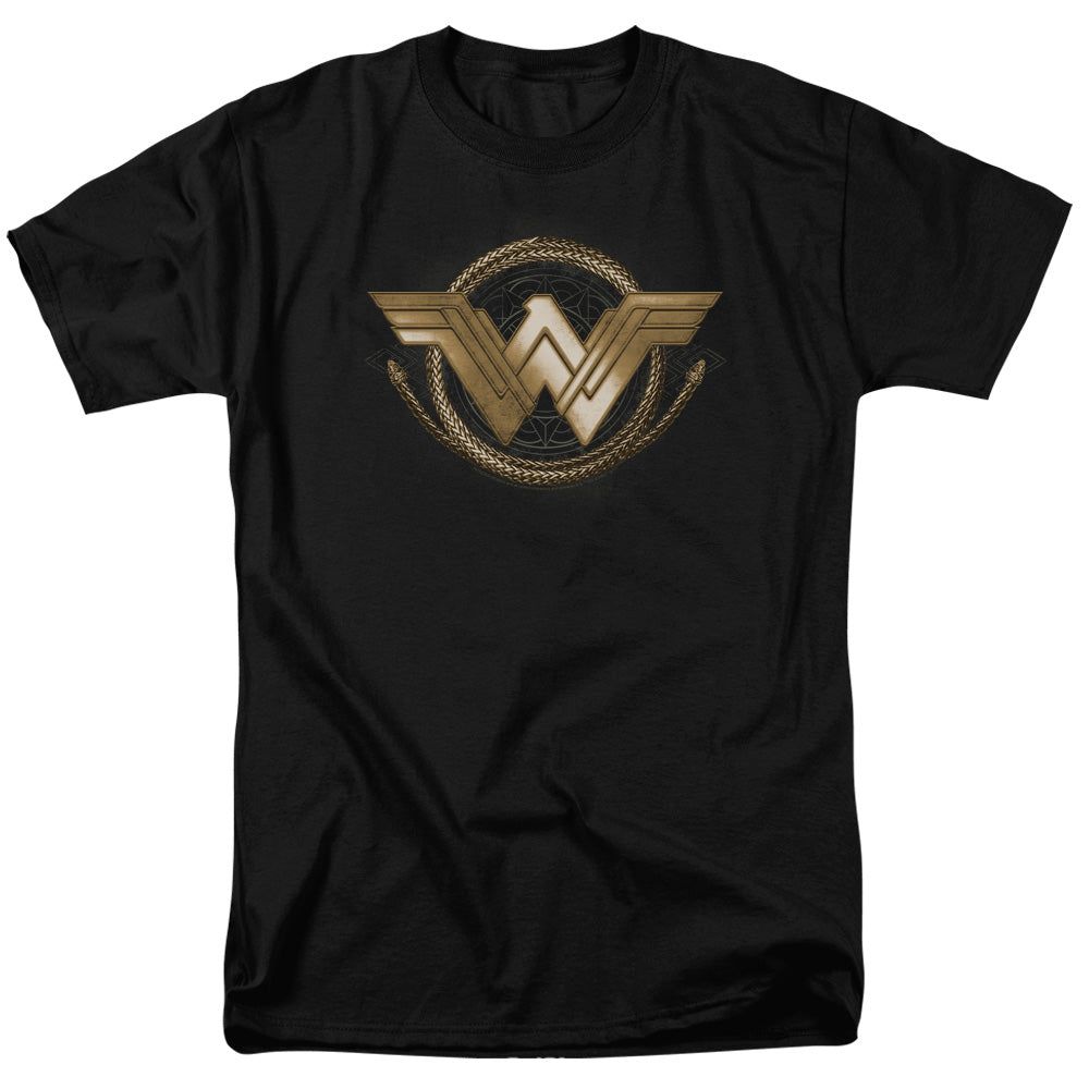 Wonder Woman Movie Lasso Logo Mens T Shirt Black Retro Pop Classics