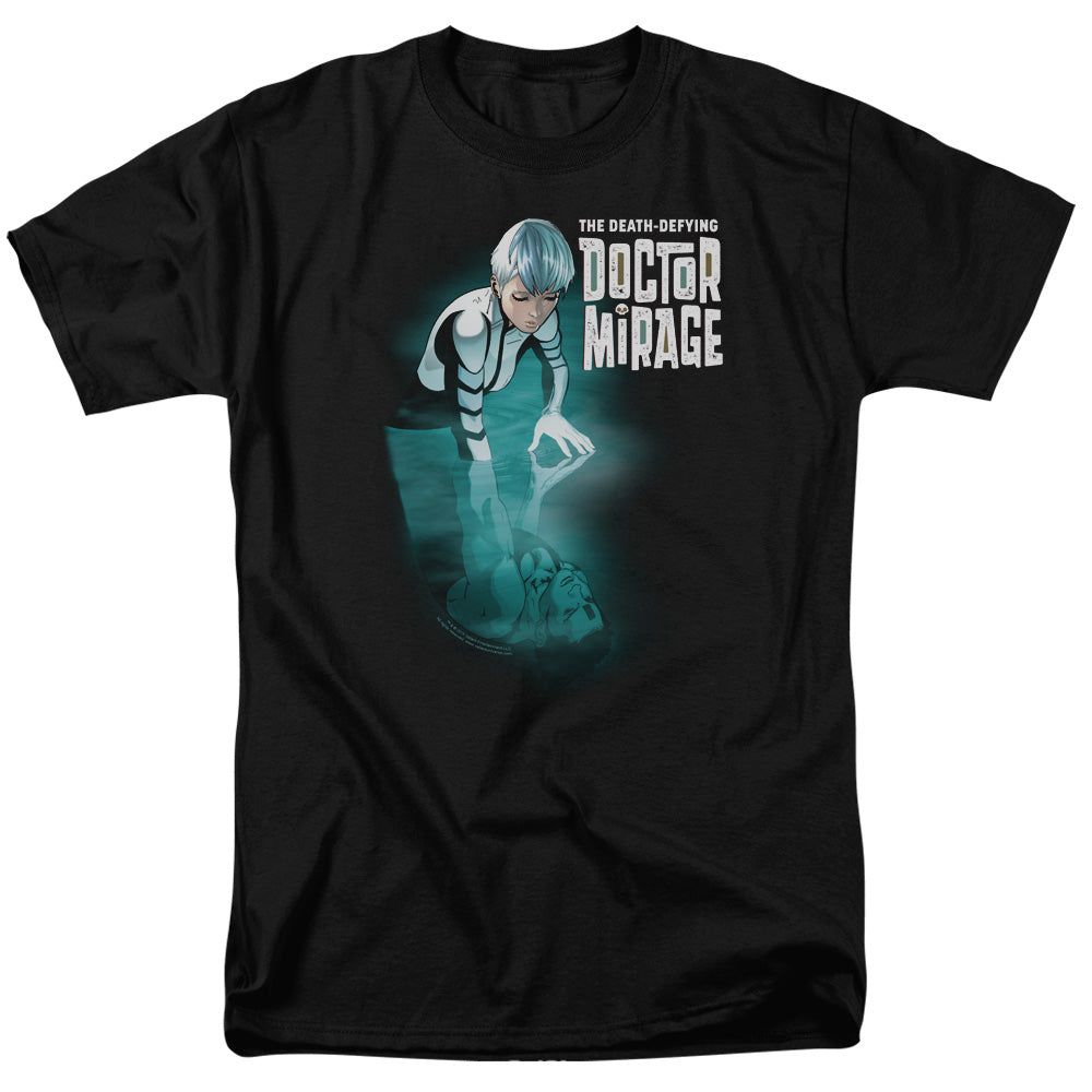 Doctor Mirage Crossing Over Mens T Shirt Black Retro Pop Classics
