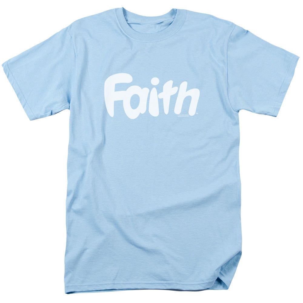 Valiant Faith Logo Mens T Shirt Light Blue Retro Pop Classics