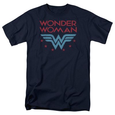 Dc Wonder Woman Wonder Stars Mens T Shirt Navy Retro Pop Classics