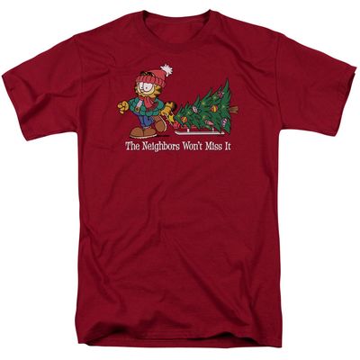 Garfield Wont Miss It Mens T Shirt Cardinal Retro Pop Classics