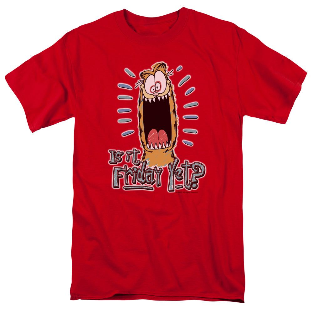 Garfield Friday Mens T Shirt Red Retro Pop Classics