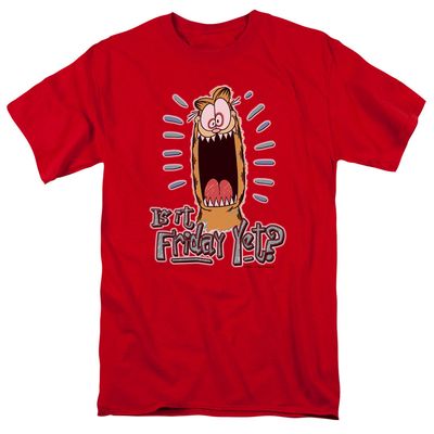Garfield Friday Mens T Shirt Red Retro Pop Classics