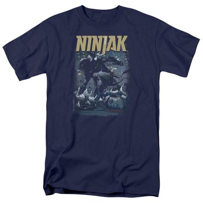 Ninjak Rainy Night Ninjak Mens T Shirt Navy Blue Retro Pop Classics