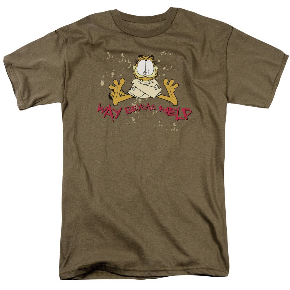 Garfield Way Beyond Help Mens T Shirt Safari Green Retro Pop Classics