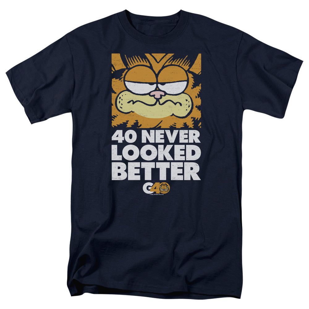 Garfield 40 Looks Mens T Shirt Navy Retro Pop Classics