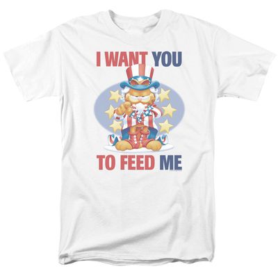 Garfield I Want You Mens T Shirt White Retro Pop Classics