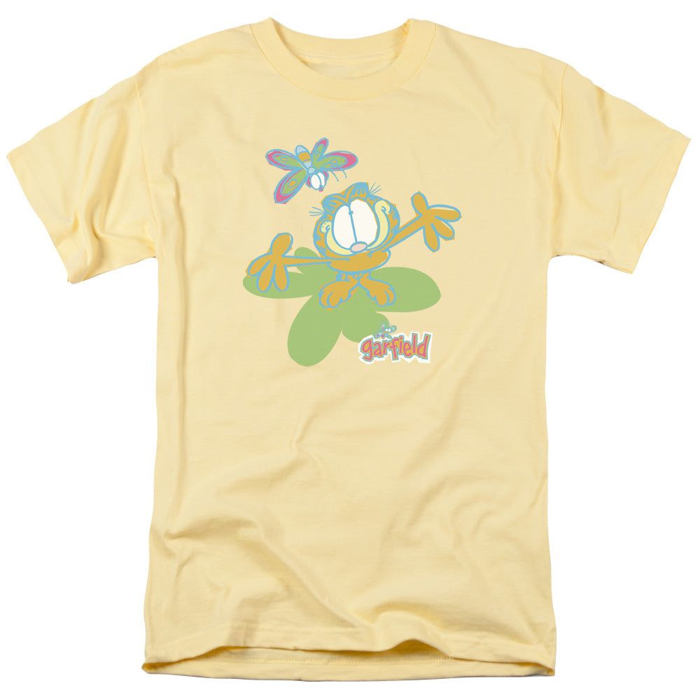 Garfield Butterfly Mens T Shirt Yellow Retro Pop Classics