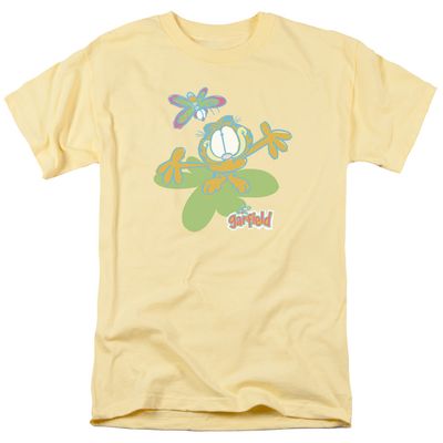 Garfield Butterfly Mens T Shirt Yellow Retro Pop Classics