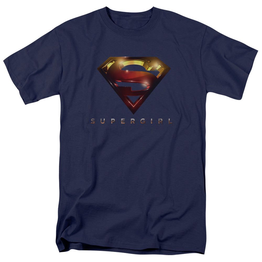 Supergirl Logo Glare Mens T Shirt Navy Retro Pop Classics