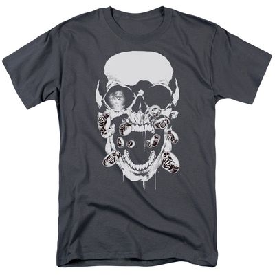 Green Lantern Black Lantern Skull Mens T Shirt Charcoal Retro Pop Classics