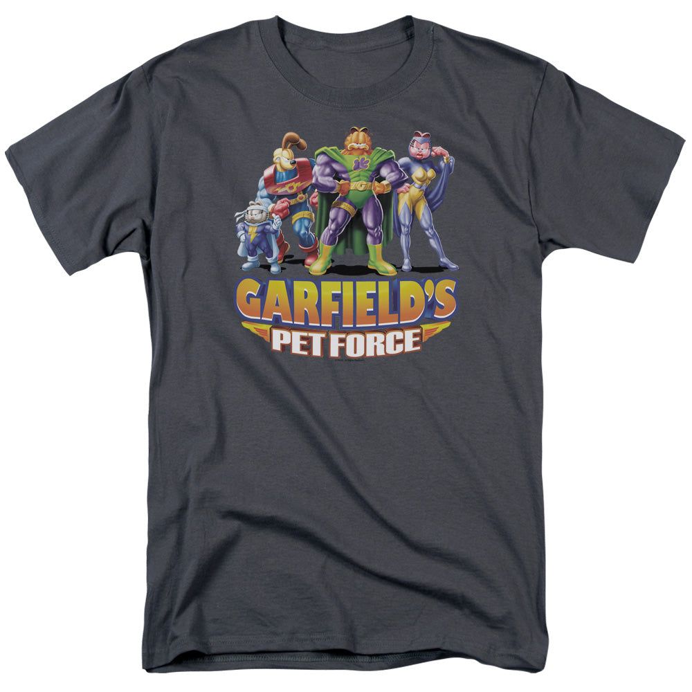 Garfield Beyond Mens T Shirt Charcoal Retro Pop Classics