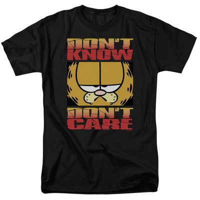 Garfield Dont Know Dont Care Mens T Shirt Black Retro Pop Classics