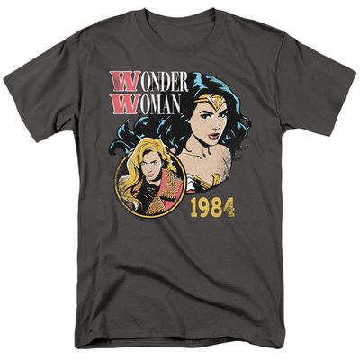 Wonder Woman 84 84 Retro Mens T Shirt Charcoal Retro Pop Classics