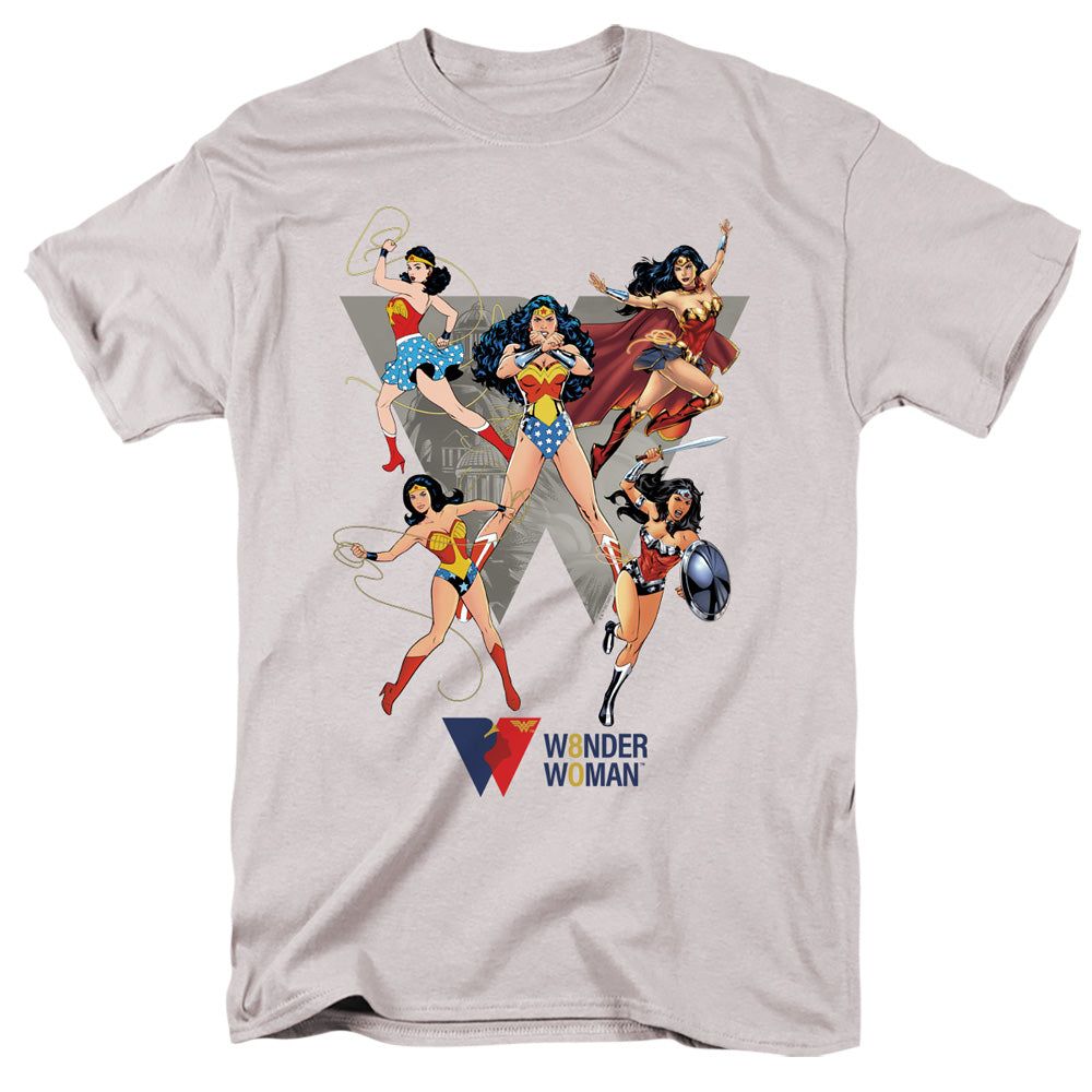 Wonder Woman Ww Through The Ages Mens T Shirt Silver Retro Pop Classics