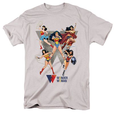 Wonder Woman Ww Through The Ages Mens T Shirt Silver Retro Pop Classics