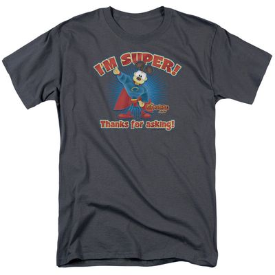 Garfield Im Super Mens T Shirt Charcoal Retro Pop Classics