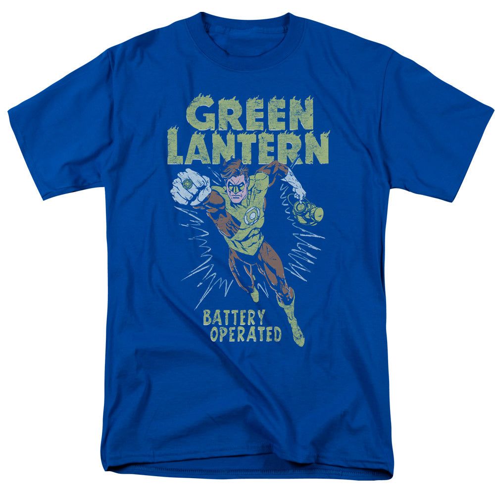 Green Lantern Fully Charged Mens T Shirt Royal Blue Retro Pop Classics