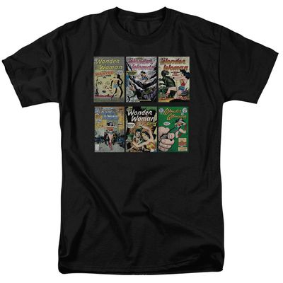 DC Comics Wonder Woman Covers Mens T Shirt Black Retro Pop Classics